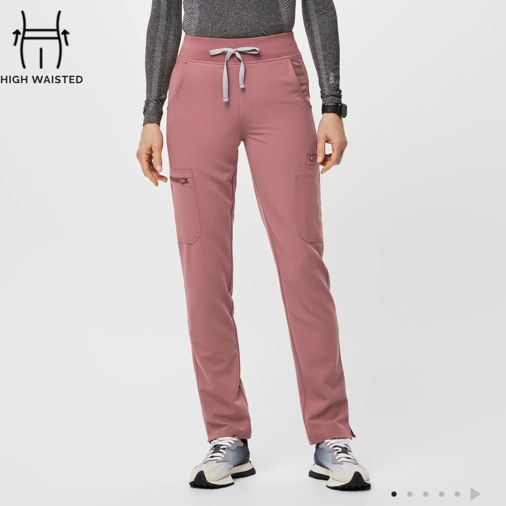 Figs Women's Mauve Yola High Waisted 2.0 Skinny Scrub Pants Large